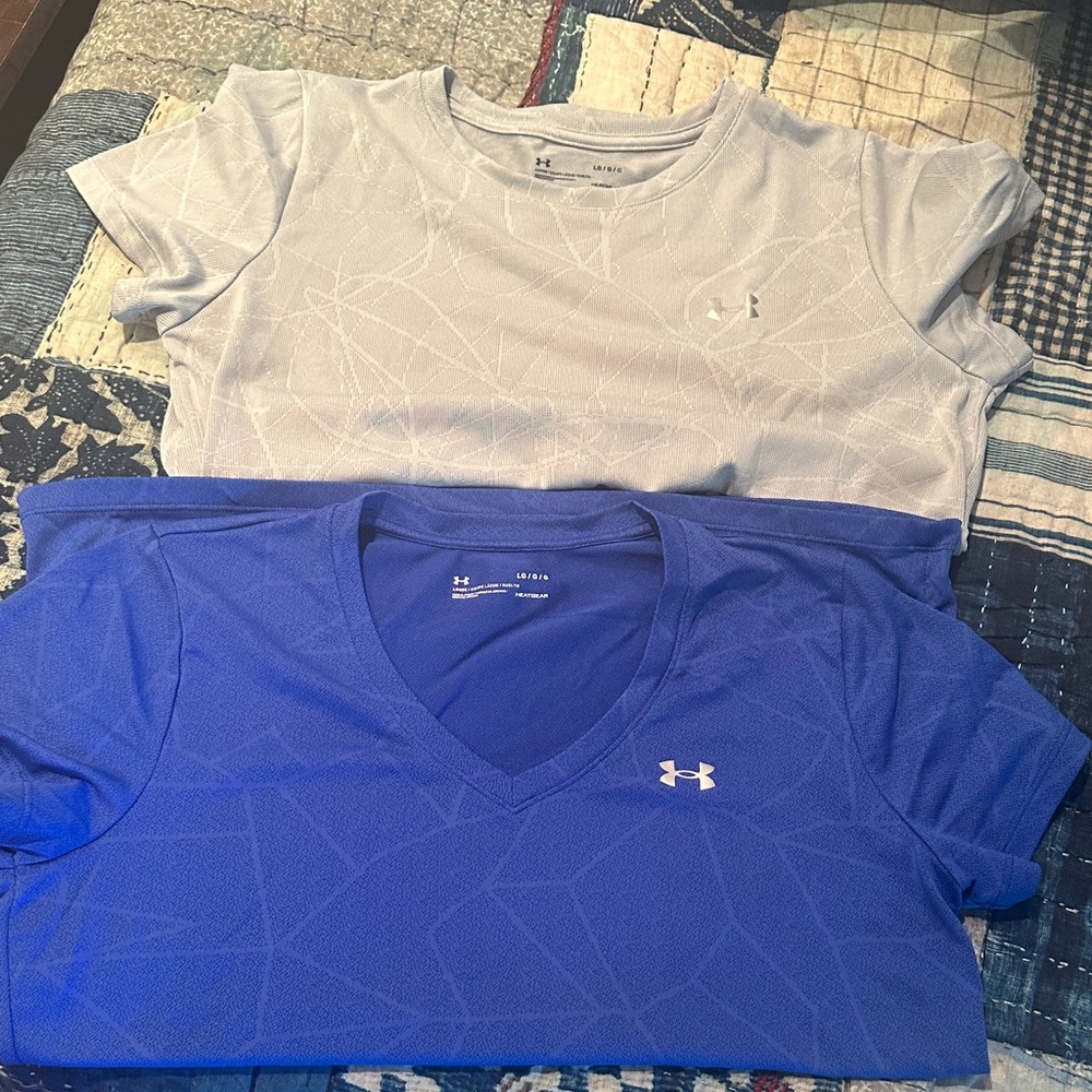 Under Armour Light Gray and Royal Blue Tees